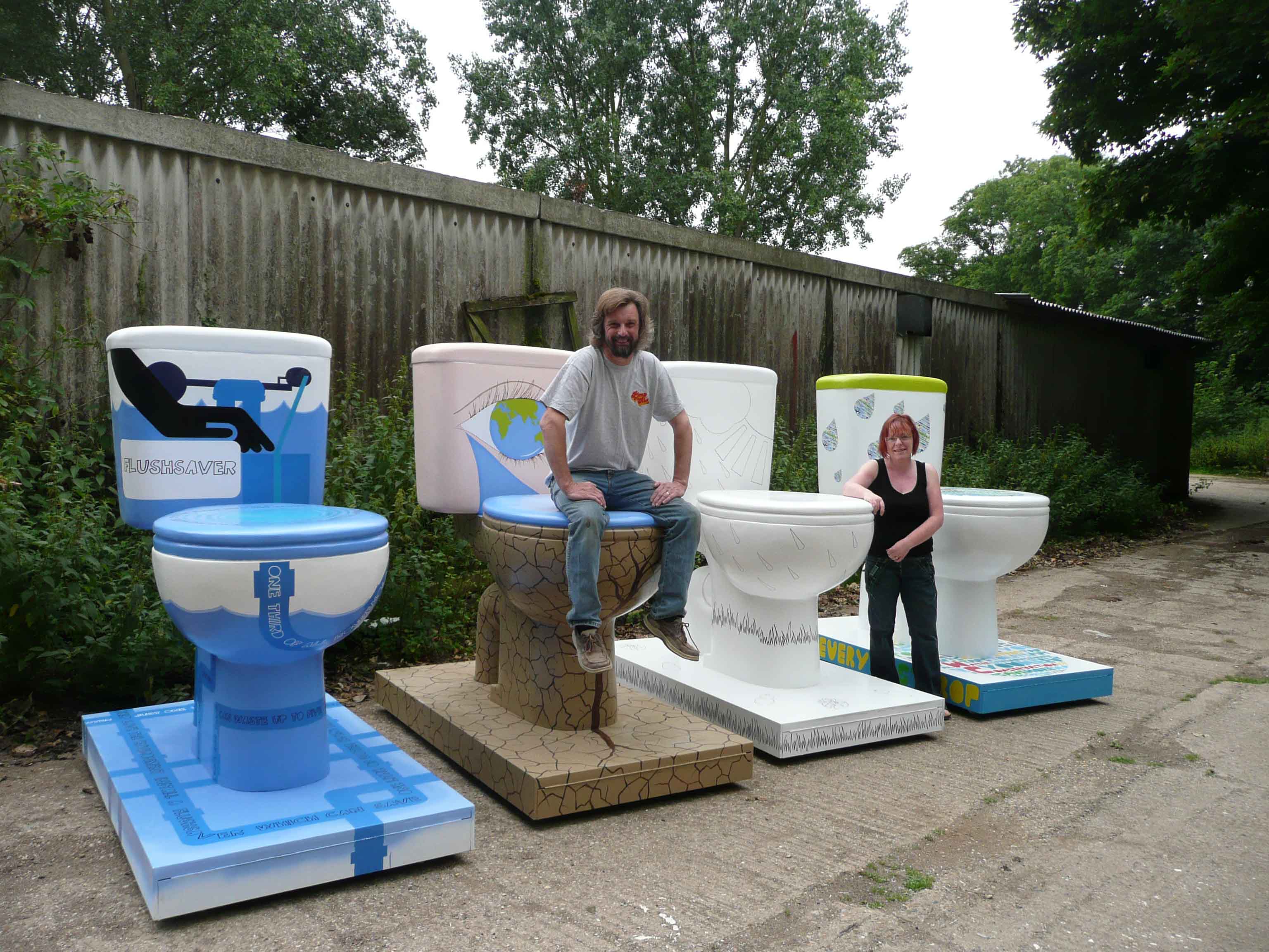Giant fibreglass toilets